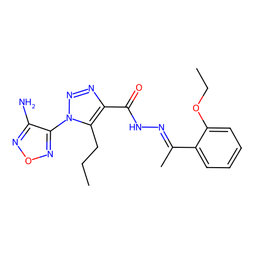 C18H22N8O3 structure