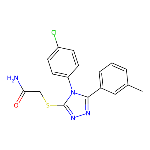 2-{[4-(4-chlorophenyl)-5-(3-methylphenyl)-4H-1,2,4-triazol-3-yl]sulfanyl}acetamide structure