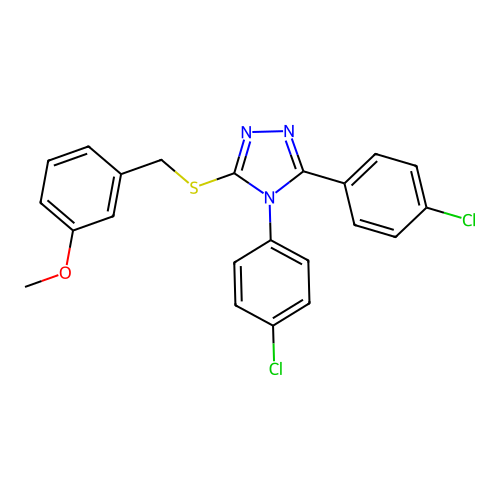 3,4-bis(4-chlorophenyl)-5-[(3-methoxybenzyl)sulfanyl]-4H-1,2,4-triazole structure