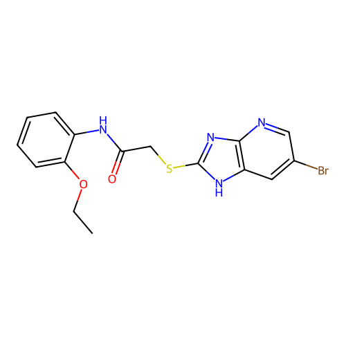 2-[(6-bromo-1H-imidazo[4,5-b]pyridin-2-yl)sulfanyl]-N-(2-ethoxyphenyl)acetamide structure