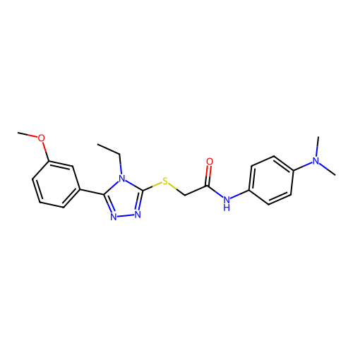 N-[4-(dimethylamino)phenyl]-2-{[4-ethyl-5-(3-methoxyphenyl)-4H-1,2,4-triazol-3-yl]sulfanyl}acetamide structure
