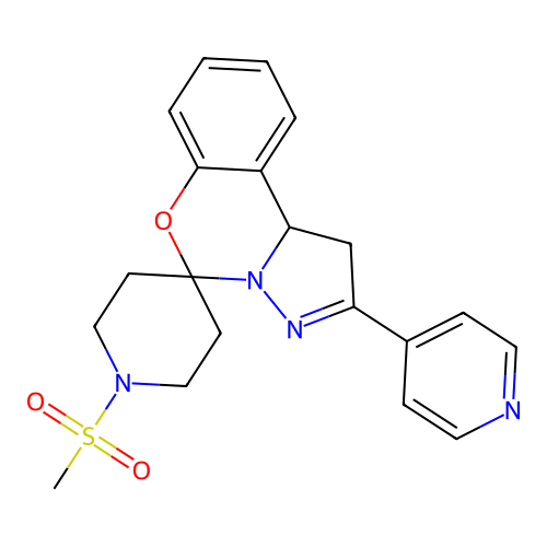 1-(methylsulfonyl)-2'-(pyridin-4-yl)-1',10b'-dihydrospiro[piperidine-4,5'-pyrazolo[1,5-c][1,3]benzoxazine] structure