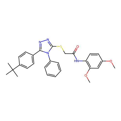 2-{[5-(4-tert-butylphenyl)-4-phenyl-4H-1,2,4-triazol-3-yl]sulfanyl}-N-(2,4-dimethoxyphenyl)acetamide structure