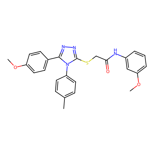N-(3-methoxyphenyl)-2-{[5-(4-methoxyphenyl)-4-(4-methylphenyl)-4H-1,2,4-triazol-3-yl]sulfanyl}acetamide structure