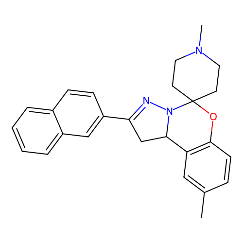 1',9-dimethyl-2-(naphthalen-2-yl)-1,10b-dihydrospiro[benzo[e]pyrazolo[1,5-c][1,3]oxazine-5,4'-piperidine] structure