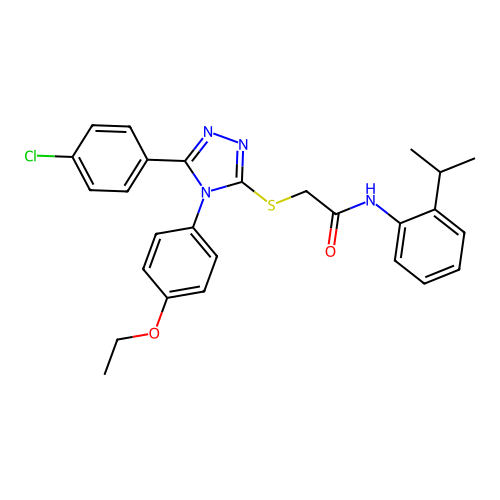 2-{[5-(4-chlorophenyl)-4-(4-ethoxyphenyl)-4H-1,2,4-triazol-3-yl]sulfanyl}-N-[2-(propan-2-yl)phenyl]acetamide structure