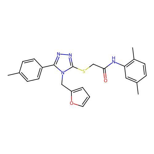 N-(2,5-dimethylphenyl)-2-{[4-(furan-2-ylmethyl)-5-(4-methylphenyl)-4H-1,2,4-triazol-3-yl]sulfanyl}acetamide structure