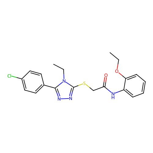 2-{[5-(4-chlorophenyl)-4-ethyl-4H-1,2,4-triazol-3-yl]sulfanyl}-N-(2-ethoxyphenyl)acetamide structure