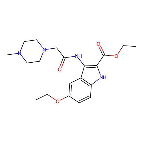 ethyl 5-ethoxy-3-{[(4-methylpiperazin-1-yl)acetyl]amino}-1H-indole-2-carboxylate structure