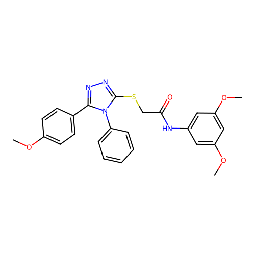 N-(3,5-dimethoxyphenyl)-2-[[5-(4-methoxyphenyl)-4-phenyl-1,2,4-triazol-3-yl]sulfanyl]acetamide structure