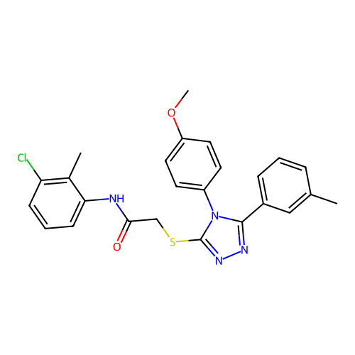 N-(3-chloro-2-methylphenyl)-2-{[4-(4-methoxyphenyl)-5-(3-methylphenyl)-4H-1,2,4-triazol-3-yl]sulfanyl}acetamide structure
