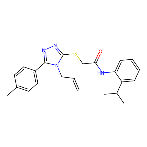 2-{[5-(4-methylphenyl)-4-(prop-2-en-1-yl)-4H-1,2,4-triazol-3-yl]sulfanyl}-N-[2-(propan-2-yl)phenyl]acetamide structure