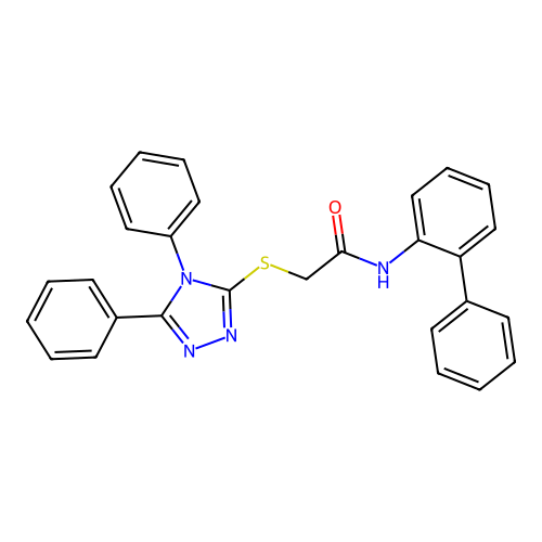 N-(biphenyl-2-yl)-2-[(4,5-diphenyl-4H-1,2,4-triazol-3-yl)sulfanyl]acetamide structure