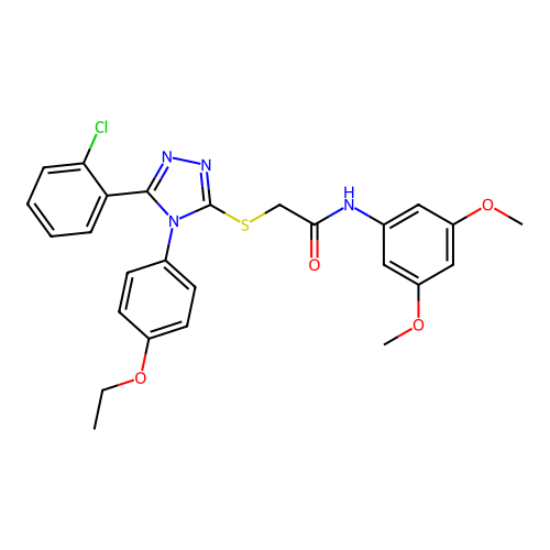 2-{[5-(2-chlorophenyl)-4-(4-ethoxyphenyl)-4H-1,2,4-triazol-3-yl]sulfanyl}-N-(3,5-dimethoxyphenyl)acetamide structure