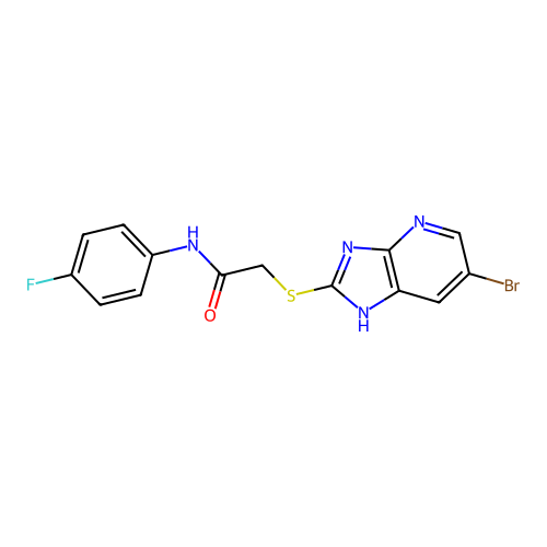 2-[(6-bromo-3H-imidazo[4,5-b]pyridin-2-yl)sulfanyl]-N-(4-fluorophenyl)acetamide structure