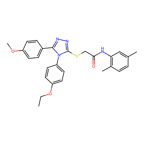 N-(2,5-dimethylphenyl)-2-{[4-(4-ethoxyphenyl)-5-(4-methoxyphenyl)-4H-1,2,4-triazol-3-yl]sulfanyl}acetamide structure