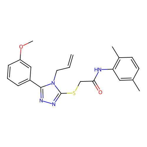 N-(2,5-dimethylphenyl)-2-{[5-(3-methoxyphenyl)-4-(prop-2-en-1-yl)-4H-1,2,4-triazol-3-yl]sulfanyl}acetamide structure