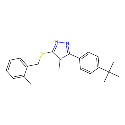 3-(4-tert-butylphenyl)-4-methyl-5-[(2-methylbenzyl)sulfanyl]-4H-1,2,4-triazole structure