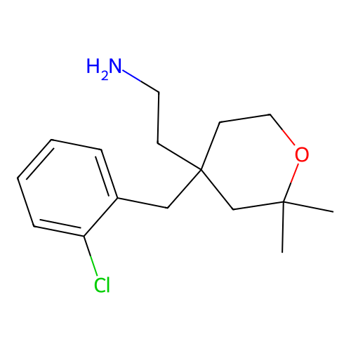 2-[4-[(2-Chlorophenyl)methyl]-2,2-dimethyloxan-4-yl]ethanamine structure
