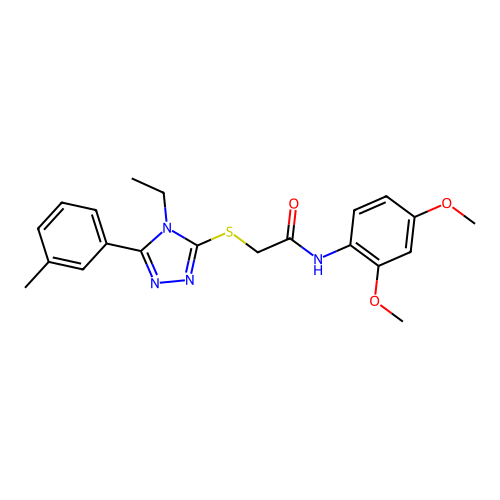 N-(2,4-dimethoxyphenyl)-2-{[4-ethyl-5-(3-methylphenyl)-4H-1,2,4-triazol-3-yl]sulfanyl}acetamide structure