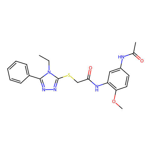 N-(5-acetamido-2-methoxyphenyl)-2-((4-ethyl-5-phenyl-4H-1,2,4-triazol-3-yl)thio)acetamide structure