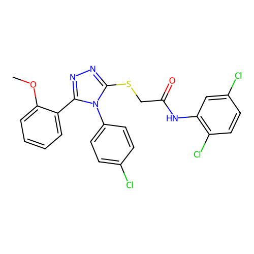 2-{[4-(4-chlorophenyl)-5-(2-methoxyphenyl)-4H-1,2,4-triazol-3-yl]sulfanyl}-N-(2,5-dichlorophenyl)acetamide structure