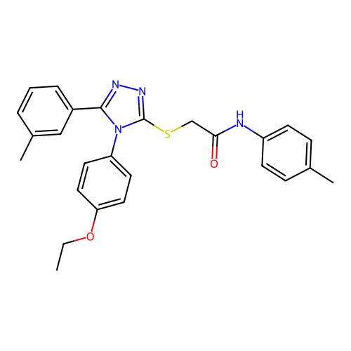 2-[[4-(4-ethoxyphenyl)-5-(3-methylphenyl)-1,2,4-triazol-3-yl]sulfanyl]-N-(4-methylphenyl)acetamide structure
