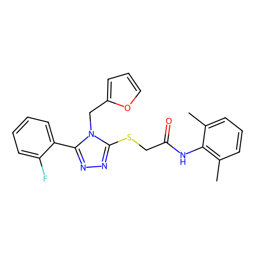 N-(2,6-dimethylphenyl)-2-{[5-(2-fluorophenyl)-4-(furan-2-ylmethyl)-4H-1,2,4-triazol-3-yl]sulfanyl}acetamide structure