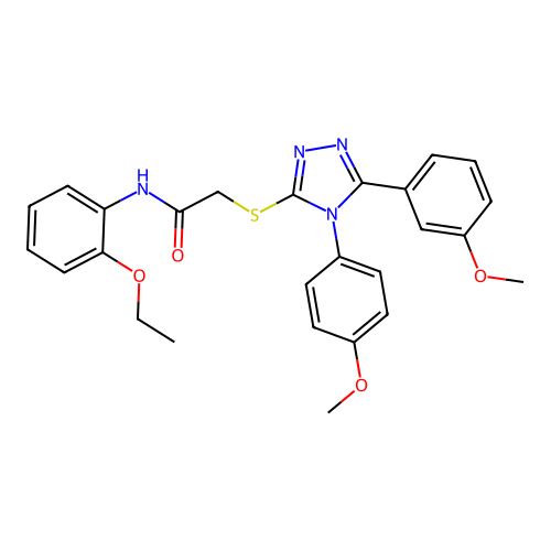 N-(2-ethoxyphenyl)-2-{[5-(3-methoxyphenyl)-4-(4-methoxyphenyl)-4H-1,2,4-triazol-3-yl]sulfanyl}acetamide structure