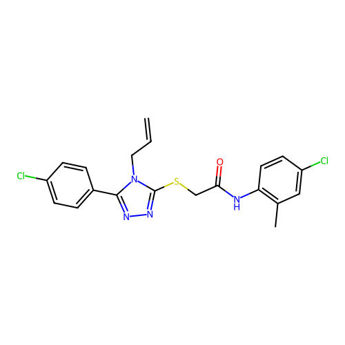 N-(4-chloro-2-methylphenyl)-2-{[5-(4-chlorophenyl)-4-(prop-2-en-1-yl)-4H-1,2,4-triazol-3-yl]sulfanyl}acetamide structure
