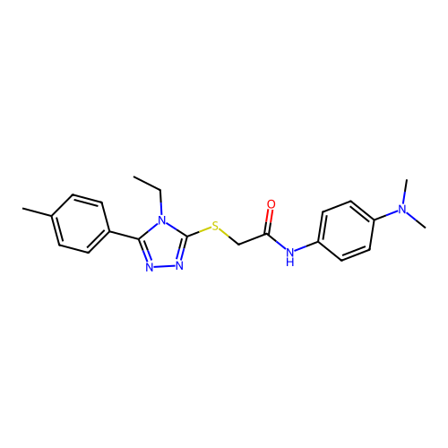 N-[4-(dimethylamino)phenyl]-2-{[4-ethyl-5-(4-methylphenyl)-4H-1,2,4-triazol-3-yl]sulfanyl}acetamide structure