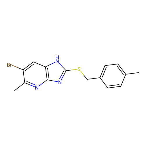 6-bromo-5-methyl-2-[(4-methylbenzyl)sulfanyl]-1H-imidazo[4,5-b]pyridine structure