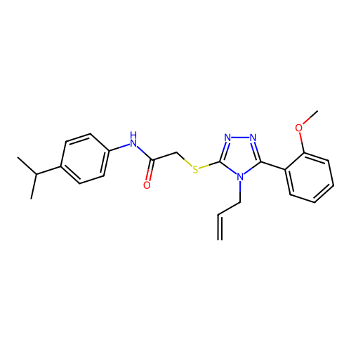 2-{[5-(2-methoxyphenyl)-4-(prop-2-en-1-yl)-4H-1,2,4-triazol-3-yl]sulfanyl}-N-[4-(propan-2-yl)phenyl]acetamide structure