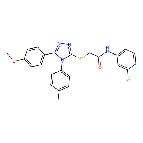 N-(3-chlorophenyl)-2-{[5-(4-methoxyphenyl)-4-(4-methylphenyl)-4H-1,2,4-triazol-3-yl]sulfanyl}acetamide structure