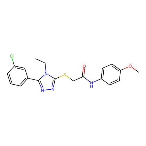 2-{[5-(3-chlorophenyl)-4-ethyl-4H-1,2,4-triazol-3-yl]sulfanyl}-N-(4-methoxyphenyl)acetamide structure