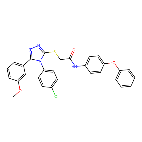 2-{[4-(4-chlorophenyl)-5-(3-methoxyphenyl)-4H-1,2,4-triazol-3-yl]sulfanyl}-N-(4-phenoxyphenyl)acetamide structure