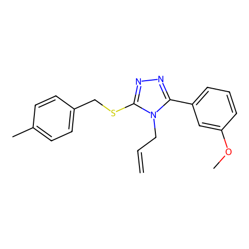 4-allyl-3-(3-methoxyphenyl)-5-((4-methylbenzyl)thio)-4H-1,2,4-triazole structure