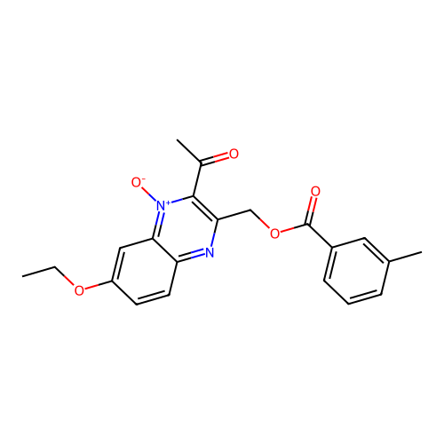 (3-Acetyl-6-ethoxy-4-oxidoquinoxalin-4-ium-2-yl)methyl 3-methylbenzoate structure