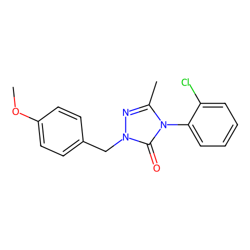 4-(2-chlorophenyl)-2-(4-methoxybenzyl)-5-methyl-2,4-dihydro-3H-1,2,4-triazol-3-one structure