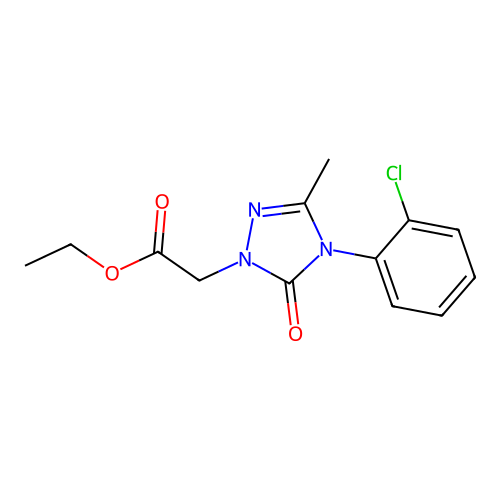 ethyl 2-[4-(2-chlorophenyl)-3-methyl-5-oxo-4,5-dihydro-1H-1,2,4-triazol-1-yl]acetate structure