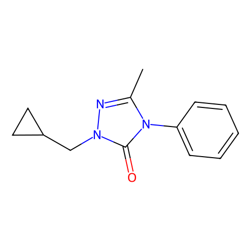 2-(cyclopropylmethyl)-5-methyl-4-phenyl-2,4-dihydro-3H-1,2,4-triazol-3-one structure