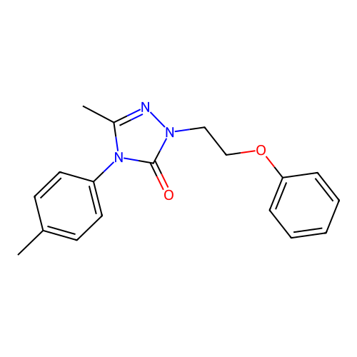5-methyl-4-(4-methylphenyl)-2-(2-phenoxyethyl)-2,4-dihydro-3H-1,2,4-triazol-3-one structure