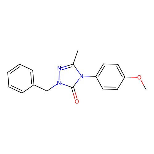 2-benzyl-4-(4-methoxyphenyl)-5-methyl-2,4-dihydro-3H-1,2,4-triazol-3-one structure