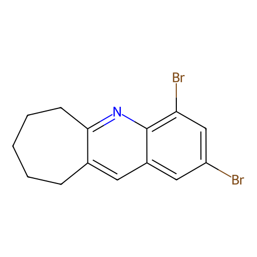 2,4-dibromo-7,8,9,10-tetrahydro-6H-cyclohepta[b]quinoline structure