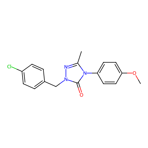2-[(4-Chlorophenyl)methyl]-4-(4-methoxyphenyl)-5-methyl-1,2,4-triazol-3-one structure