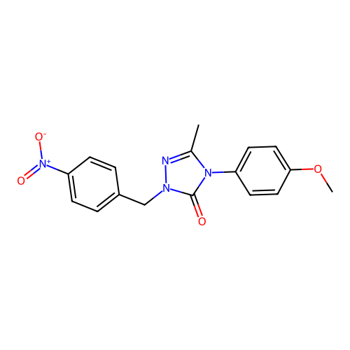 4-(4-methoxyphenyl)-5-methyl-2-(4-nitrobenzyl)-2,4-dihydro-3H-1,2,4-triazol-3-one structure