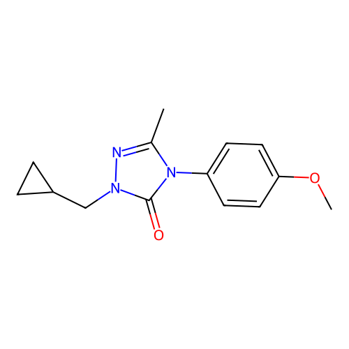 2-(cyclopropylmethyl)-4-(4-methoxyphenyl)-5-methyl-2,4-dihydro-3H-1,2,4-triazol-3-one structure