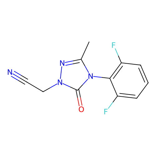 2-[4-(2,6-difluorophenyl)-3-methyl-5-oxo-4,5-dihydro-1H-1,2,4-triazol-1-yl]acetonitrile structure