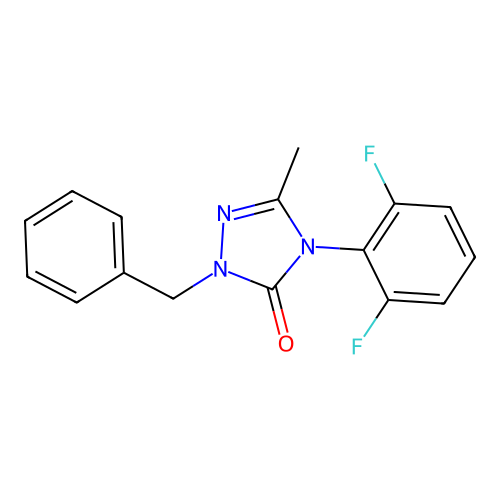 2-benzyl-4-(2,6-difluorophenyl)-5-methyl-2,4-dihydro-3H-1,2,4-triazol-3-one structure