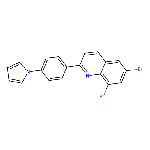 6,8-dibromo-2-[4-(1H-pyrrol-1-yl)phenyl]quinoline structure